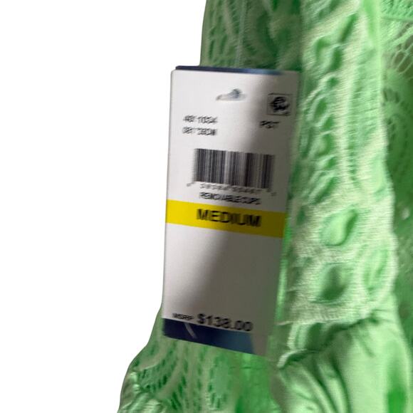 Isabella Rose Verona Neon Green Halter Lace One Piece Swimsuit Size Medium - Picture 10 of 14